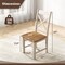Wooden Dining Chairs Set of 2 with High Back and Rubber Wood Frame-Natural